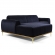 Sofá Molino 6 Lugares 350cm Chaise Direito Pés Gold Suede Azul Marinho